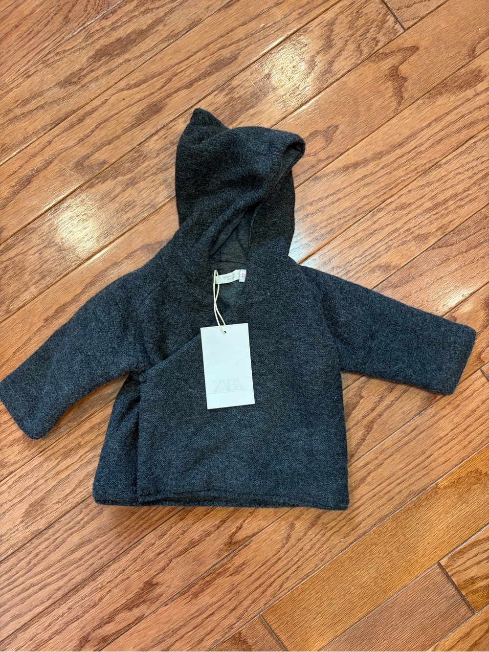 Zara Gray Hooded Baby Coat